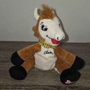 2011 Seated Elsie Plush Cow from Bordens with Flowered Necklace 6"
